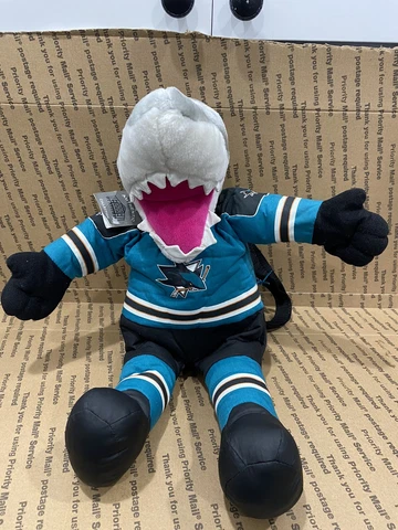 San Jose Sharks SJ Sharkie Mascot Plush Backpack Plush Creations 2001 Rare NWT Cover
