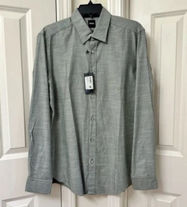 Chemise tissée manches longues coupe régulière Hugo Boss, taille XL - Photo 1/4