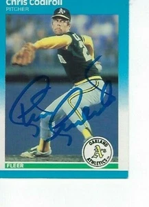 CHRIS CODIROLI FIRMADO 1987 FLEER #390 - ATLETISMO DE ROBLE - Imagen 1 de 1