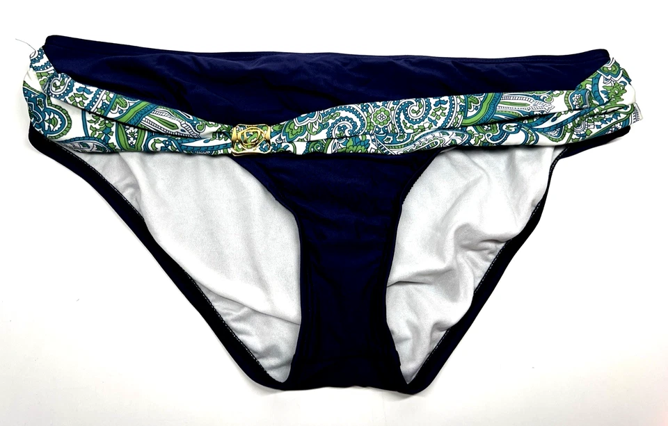 Antonio Melani Bikini Bottom Womens Large Blue Colorful Paisley Sash Swim Beach - Image 1 of 4