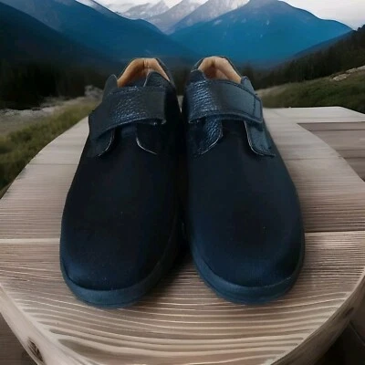 Dr. Comfort Brian Loafers Shoes Mens 9.5W Wide Black Leather/Lycra Orthotic - Image 1 of 4