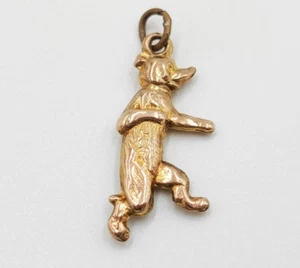 Vintage 9ct Gold Dancing Bear Charm L 2.2 cm 0.70g 9 carat 9k Yellow Gold - Picture 1 of 4