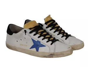 Zapatillas Golden Goose GGDB Superstar US12 EU45 Blanco Azul Estrella Parte Superior Baja Distresse - Imagen 1 de 10