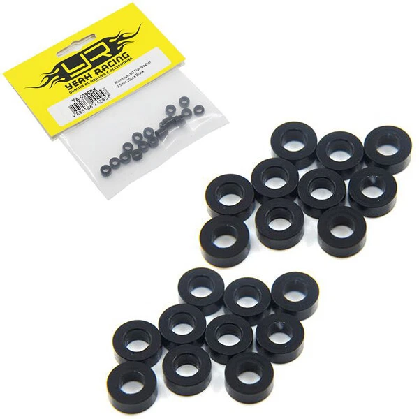 NEW Yeah Racing YA-0396BK Alum M3 Flat Washer 2.5mm 20pcs BLK FREE US SHIP - Image 1 of 1
