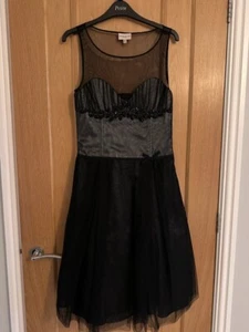 GLAMOROUS KAREN MILLEN BLACK PROM PARTY DRESS NEW WITHOUT TAGS SIZE UK 10 - Picture 1 of 2