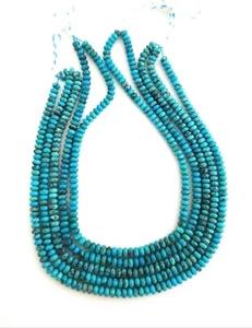 One Strand Natural Arizona Turquoise Rondelle Beads 6mm - Picture 1 of 3