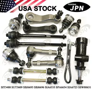 For 2003 - 2007 Hummer H2 Front Ball Joint Sway Bar Pitman Arm Tie Rod 13PC Kit - Picture 1 of 10