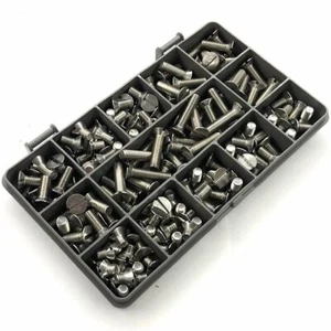 150 ASSORTED A2 STAINLESS STEEL M6 SLOTTED CSK MACHINE SCREWS METRIC BOLT KIT - Picture 1 of 2