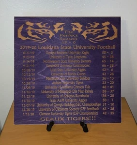 LSU Perfect Season Commemorative Plaque 2019 - 2020 CFP Champions GEAUX TIGERS!! - Picture 1 of 4