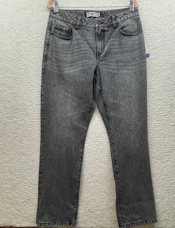 CAbi Black Smoke Wash 100 Boyfriend Jeans Mid Rise #4329 - Size 6
