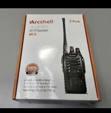Arcshell AR-5 Black Li-ion Battery UHF Transceivers Two Way Radios 2 Pack