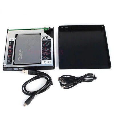 External USB Case Enclosure for SATA Laptop Tray Load CD DVD Optical Drive 9.5mm - Image 1 of 4