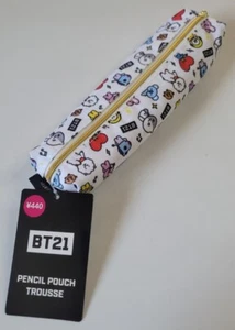 Nueva con etiquetas Line Friends BT21 Bolsa de Lápiz Delgada Patrón Blanco Personajes - Imagen 1 de 10