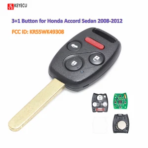 Remote Car Key Fob 3+1 Button for Honda Accord Sedan 2008-2012 FCC:KR55WK49308 - Foto 1 di 3