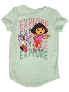 Jumping Beans Girls Short Sleeve Mint Green Dora the Explorer Tee Shirt 7 - Picture 1 of 1