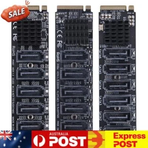 M.2 MKEY PCI-E Riser Card 5/6 Port Adapter Card 6Gpbs Converter SATA3.0 Adapter - Afbeelding 1 van 15