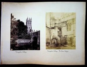 Fotos de albúmina Magdalen College & University College años 1900 Oxford Inglaterra - Imagen 1 de 2