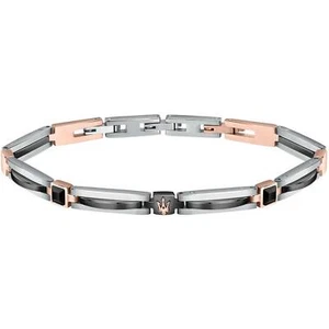 Maserati Jewels JM223ATZ19 Steel Rose Gold Black Bracelet Men - Picture 1 of 2