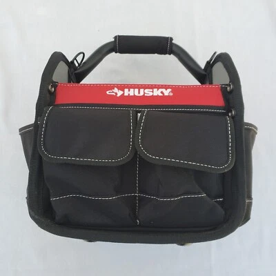Husky 10 pulgadas Múltiples bolsillos - Bolsa de herramientas abierta - Negro y rojo - Resistente  Foto 1 de 4
