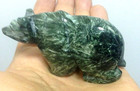SERAPHINITE ANGEL WINGS HAND CARVED GEMSTONE BEAR FIGURINE 77 X 42 X 29 MM 107 G