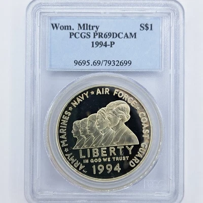 1994-P Woman Military Silver Dollar PCGS PR69DCAM Certified $1 #SA16 - Image 1 of 4