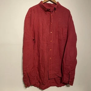 Camisa de lino Peter Hadley para hombre XXL roja pura 100 % lino manga larga informal de verano - Imagen 1 de 7