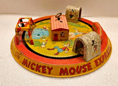 Mickey Mouse Express de cuerda litografiada en hojalata MARX Foto 1 de 4