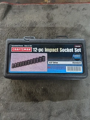 Craftsman EE. UU. NOS 1/2" Drive Impact Zócalo Poco Profundo Juego de 12 Piezas 6Pts GK 19430 Foto 1 de 4