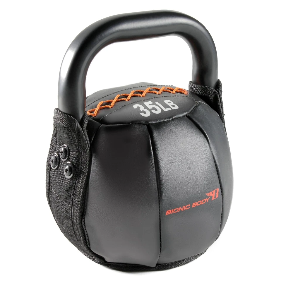 Bionic Body 15 LB Soft Kettlebell Single Kettle Bell One Weight Black