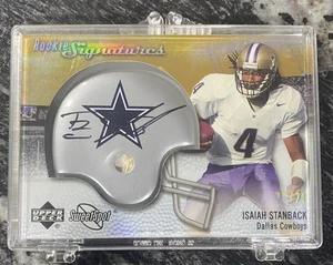 2007 Upper Deck SweetSpot ISAIAH STANBACK Huskies Cowboys HELMET AUTO /29 RARE - Picture 1 of 3