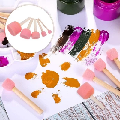  25 PCS Brosse Eponge Outils De Peinture Pour Les Enfants Pinceau Éponge - Photo 1/4