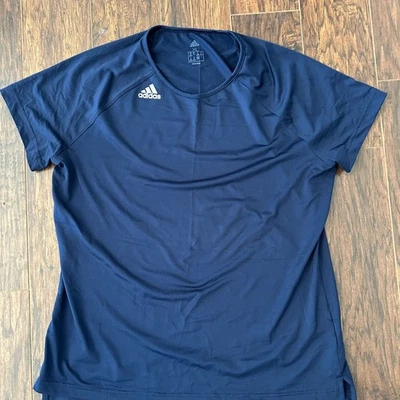 Camiseta deportiva de voleibol manga corta cuello redondo azul Adidas Hi Lo para mujer XL Foto 1 de 4