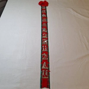 Vintage Pewter By Carlton 12 Days Of Christmas Green Red Ribbon Wall Hanging - Picture 1 of 18