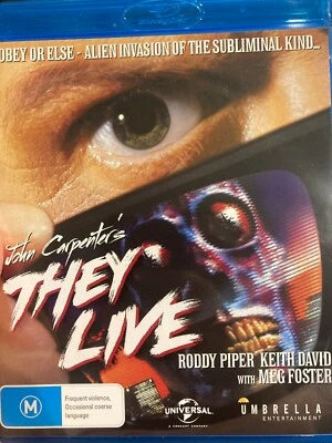 They Live BLU RAY (Umbrella Entertainment release) 1988 sci-fi action movie - Image 1 of 2