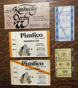 Seattle Slew 1977 Triple Crown Ticket Stubs Uncashed Winning Tickets - Picture 1 of 8