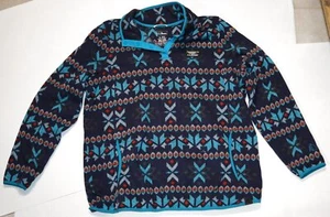 LL Bean vtg 2002 Olympics blue modern snowflake pullover women's XL - Picture 1 of 2