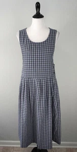 Vtg Jantzen Classics Blue Green Plaid Long A-Line Sleeveless Dress Size Small - Picture 1 of 7