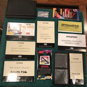 NICE 2002 Hyundai Santa FE Owners Manual Complete Set with Case OEM.   FREE SHIP - Bild 1 von 15