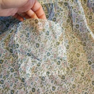 Grembiule vintage mezza vita bianco trasparente con fiore calico floreale fatto a mano da collezione - Foto 1 di 6