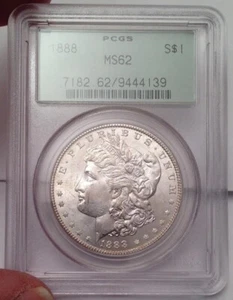 1888 Philadelphia Morgan Silver Dollar - PCGS OGH MS62 - Looks 63+ (Gold CAC ??) - Picture 1 of 2