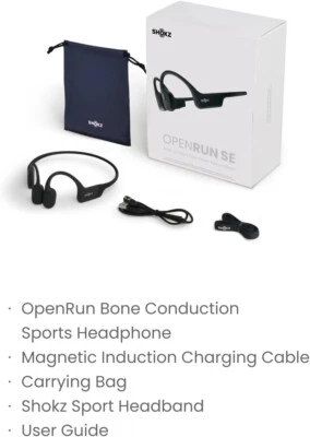 Shokz OpenRun SE Wireless Bluetooth Bone Conduction Sport Headphones Comet Grey - Image 1 of 4