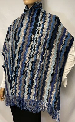 MISSONI Bufanda con Flecos en Azul Multicolor 3338 0001 43x200 NUEVO Foto 1 de 4