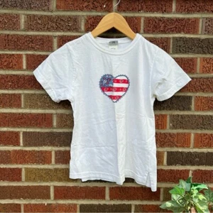 Hartstrings White American Flag Paisley Heart Short Sleeve Shirt - Picture 1 of 3