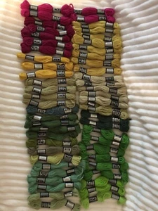 56 DMC Laine Tapisserie Crewel Embroidery Skeins Wool Paris Green Gold Pink - Picture 1 of 8