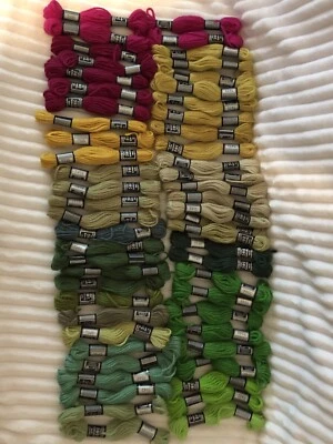 56 DMC Laine Tapisserie Crewel Embroidery Skeins Wool Paris Green Gold Pink - Image 1 of 4