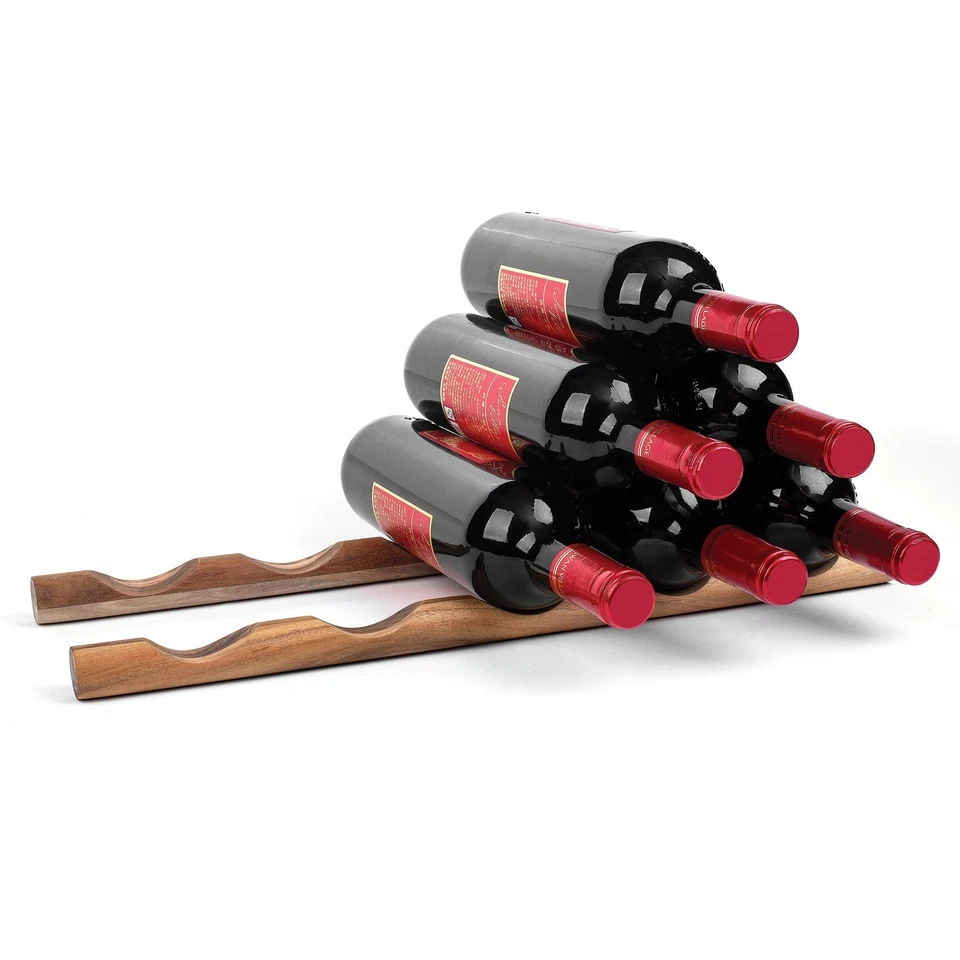 Ironwood 28985 Compact Wooden Wine Rack 19" L " W Natural Acacia Wood