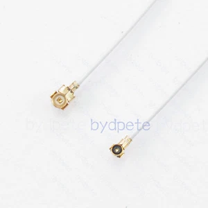MHF4 WFL W.FL W'FL to U.FL UFL IPX plug 0.81mm Coax White Cable 50ohms 10cm - Picture 1 of 12
