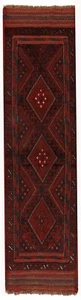 Afghan Hand Knotted Tribal Mashwani Kilim Wool Area Runner Rug 7.7 x 2.0 Ft - Picture 1 of 6