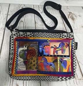 Laurel Burch Umhängetasche bunte Pferde gewebt *lesen* - Bild 1 von 24