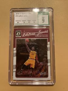2016-17 Panini Donruss Optic Lebron James #15 CGS 9 Mint W/Subs Kobe Bryant - Picture 1 of 2